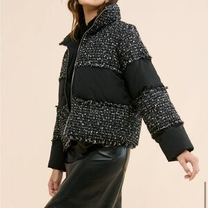 Snowdrop tweed puffer jacket